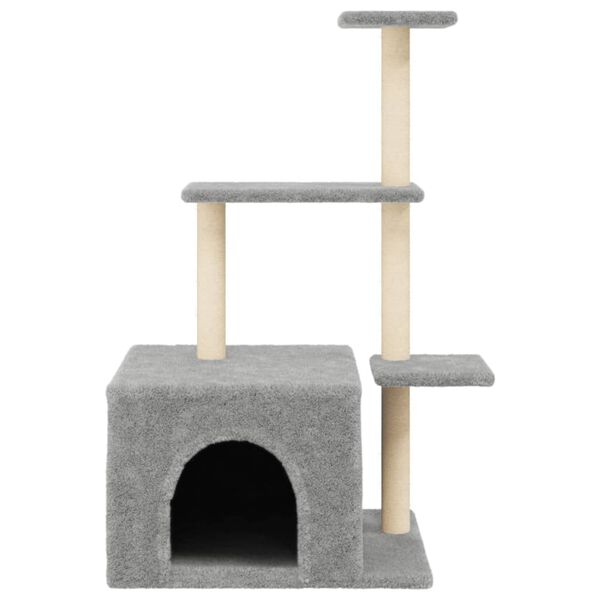 vidaXL Cat Tree with Sisal Scratching Posts Light Grey 110 cm