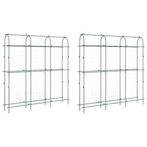 vidaXL Garden Trellises for Climbing Plants 2 pcs U-Shape Steel