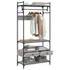 vidaXL Wardrobe with Drawers Grey Sonoma 89x39x184.5 cm Engineered Wood
