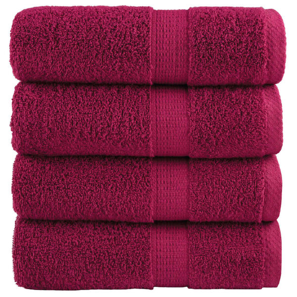 vidaXL Premium Wash Towels "SOLUND" 4 pcs Bordeaux 30x30 cm 600 gsm