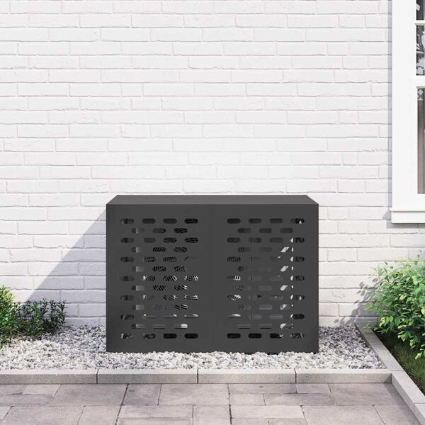 vidaXL Air Conditioner Cover Black 100 x 50 x 70 cm Steel