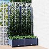 vidaXL Garden Planter with Trellis Blue Grey 80x40x121.5 cm PP