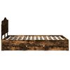 vidaXL Bed Frame with Drawer Smoked Oak 135 x 190 cm Engineer Wood