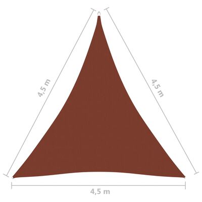 vidaXL Sunshade Sail Oxford Fabric Triangular 4.5x4.5x4.5 m Terracotta
