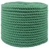 vidaXL Cotton Rope 12 mm 25 m Green 100% Cotton
