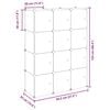 vidaXL Storage Cube Organiser with 12 Cubes and Doors Black PP