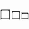 vidaXL Nesting Coffee Table 3 pcs Black oak 50.5 x 35 x 53 cm