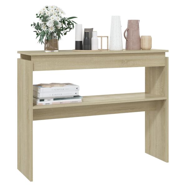 vidaXL Console Table Sonoma Oak 102x30x80 cm Engineered Wood