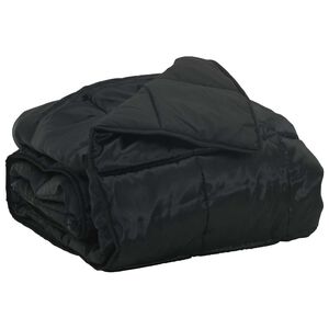 vidaXL Summer Duvet Black 135 x 200 cm Satin and Microfiber