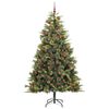 vidaXL Artificial Hinged Christmas Tree with Cones Green 240 cm