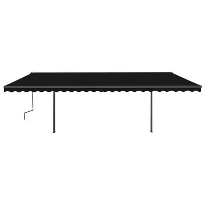 vidaXL Automatic Retractable Awning with Posts 6x3.5 m Anthracite