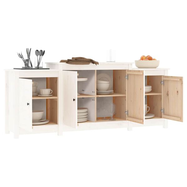 vidaXL Sideboard White 164x37x68 cm Solid Wood Pine