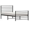 vidaXL Metal Bed Frame without Mattress with Footboard Black 75x190cm
