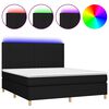 vidaXL Box Spring Bed with Mattress&LED Black 160x200 cm Fabric