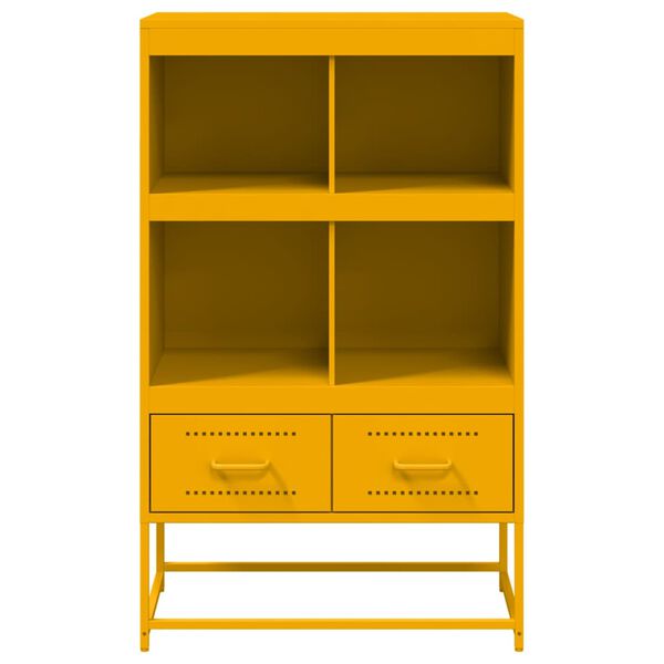 vidaXL Highboard Mustard Yellow 68.5x39x111.5 cm Steel