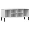 vidaXL Shoe Rack with Metal Legs White 106x35x45 cm Solid Wood OSLO