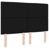 vidaXL LED Headboard with LED Strip Lights Manual Black 160 cm Fabric