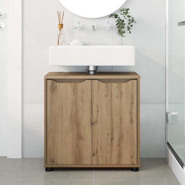 vidaXL Bathroom Basin Cabinet with Shelf Artisan Oak 60 x 30 x 60 cm