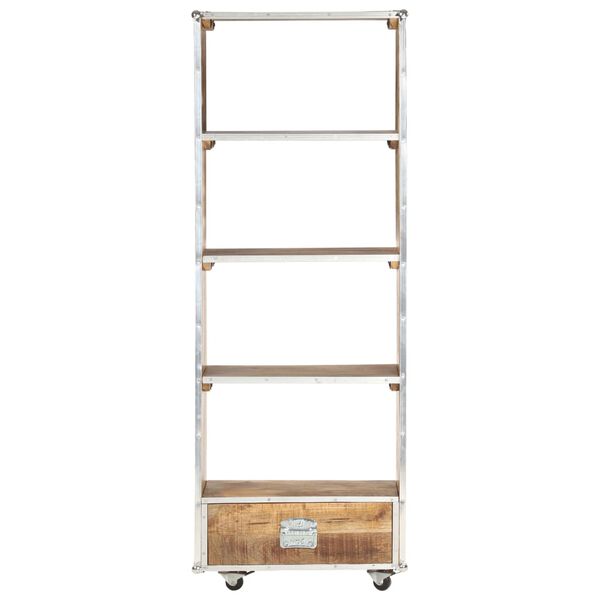 vidaXL Book Cabinet 56x28x163 cm Solid Rough Mango Wood