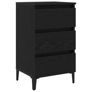 vidaXL Bedside Cabinet Black Oak 40 x 35 x 69 cm Engineered Wood