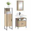 vidaXL Bathroom Furniture Set with Shelf 3 pcs Brown Engineered wood