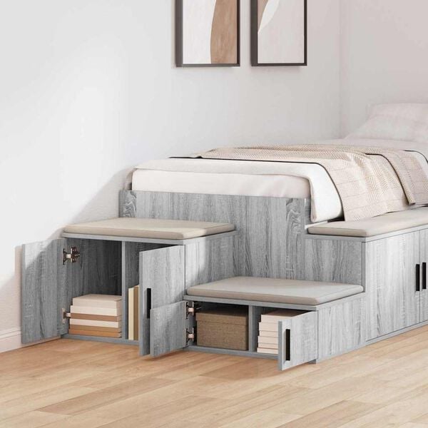 vidaXL Storage Cabinet 2 pcs Grey Sonoma 127 x 41 x 40 cm
