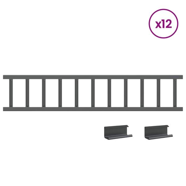 vidaXL Anthracite 1200 x 2.5 x 20 cm Steel