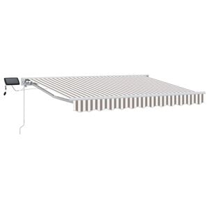 vidaXL Manual Awning Frame with LEDs Light Grey and White 4 x 3.5 m