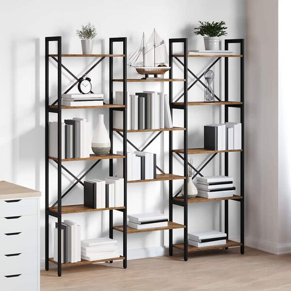 vidaXL Bookshelf Old wood 156 x 25 x 167 cm Engineered Wood