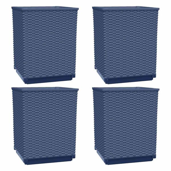 vidaXL Planters 4 pcs Blue Grey 30x30x37 cm Polypropylene