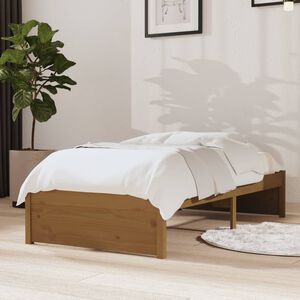 vidaXL Bed Frame without Mattress Honey Brown Solid Wood 75x190 cm Small Single