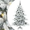 vidaXL Artificial Hinged Christmas Tree White 150 cm PVC and Steel