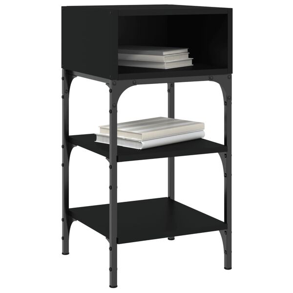vidaXL Bedside Table Black 35x34.5x70 cm Engineered Wood