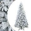 vidaXL Artificial Hinged Christmas Tree Snow Flocked White 240 cm