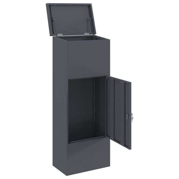 vidaXL Parcel Drop Box with Door Anthracite 44.5 x 29 x 110.5 cm Steel