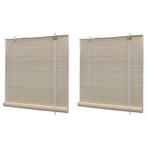 vidaXL Bamboo Roller Blinds 2 pcs 120x160 cm Natural