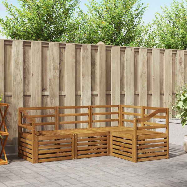 vidaXL Sofa Sets 4 pcs Natural Solid Acacia Wood