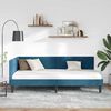 vidaXL Corner Bed Frame with Headboard Blue 100 cm x 200 cm Velvet