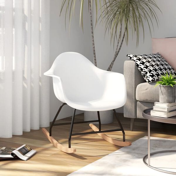 vidaXL Rocking Chair White PP