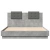 vidaXL Bed Frame with LED without Mattress Concrete Grey 140x200 cm