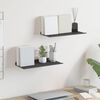 vidaXL Wall Shelf with Shelf 2 pcs Black 40 x 17.5 x 2.5 cm