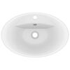 vidaXL Luxury Basin Overflow Oval Matt White 58.5x39 cm Ceramic