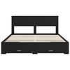 vidaXL Bed Frame with Headboard Black Oak 180 x 200 cm Engineered Wood