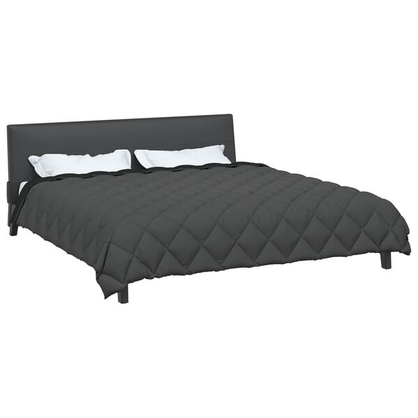 vidaXL Winter Duvet Black and Anthracite 220 x 200 cm Microfiber