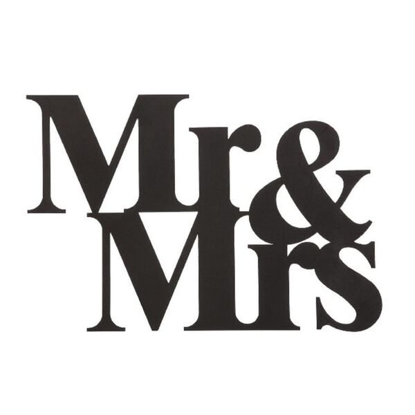 Homemania Wall Decoration Words 50x35 cm Steel Black