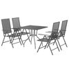 vidaXL 5 Piece Garden Dining Set Anthracite Steel
