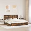 vidaXL Storage Bed with Drawer Smoked Oak 180 x 200 cm Engineered Wood