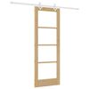 vidaXL Sliding Door 73.5 x 198.5 cm Solid Pine Wood and Glass Natural