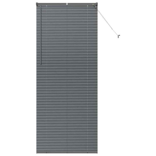 vidaXL Window Blind with Curtains Manual Dark grey Aluminium