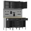 vidaXL Work Cabinet with Drawer 8 pcs Black Engineered Wood and Steel